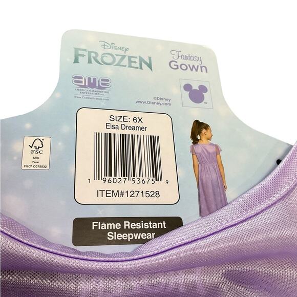 Disney Girl’s Frozen Elsa Fantasy Gown Blue Purple Size 6X NWT - Picture 3 of 9
